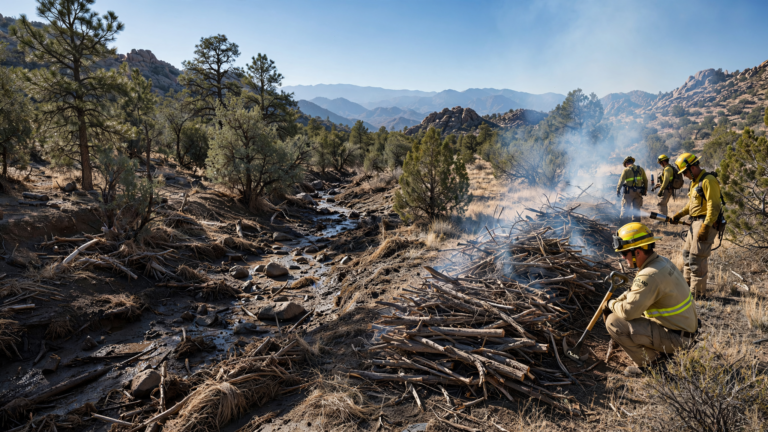 Flash Flooding and Pile Burning Share Prescott’s Summer Calendar—but Not the Same Story