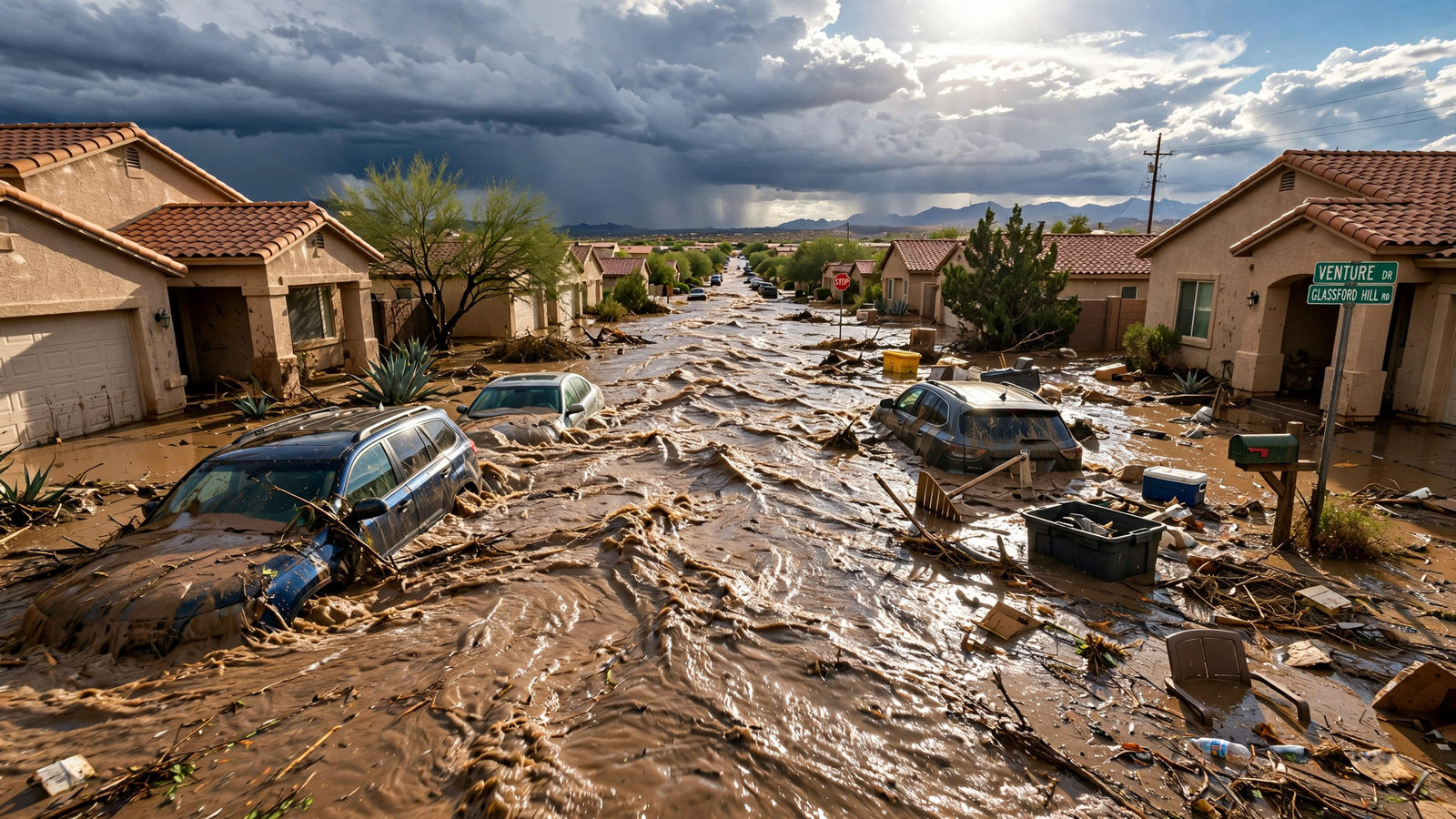 Reported Five-Foot Flash Flooding Overwhelms a Prescott Valley Neighborhood