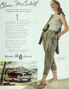Claire McCardell: The American Designer Who Made Everyday Clothes Move Sunburn-brown jersey beachware designed by Claire McCardell.jpg