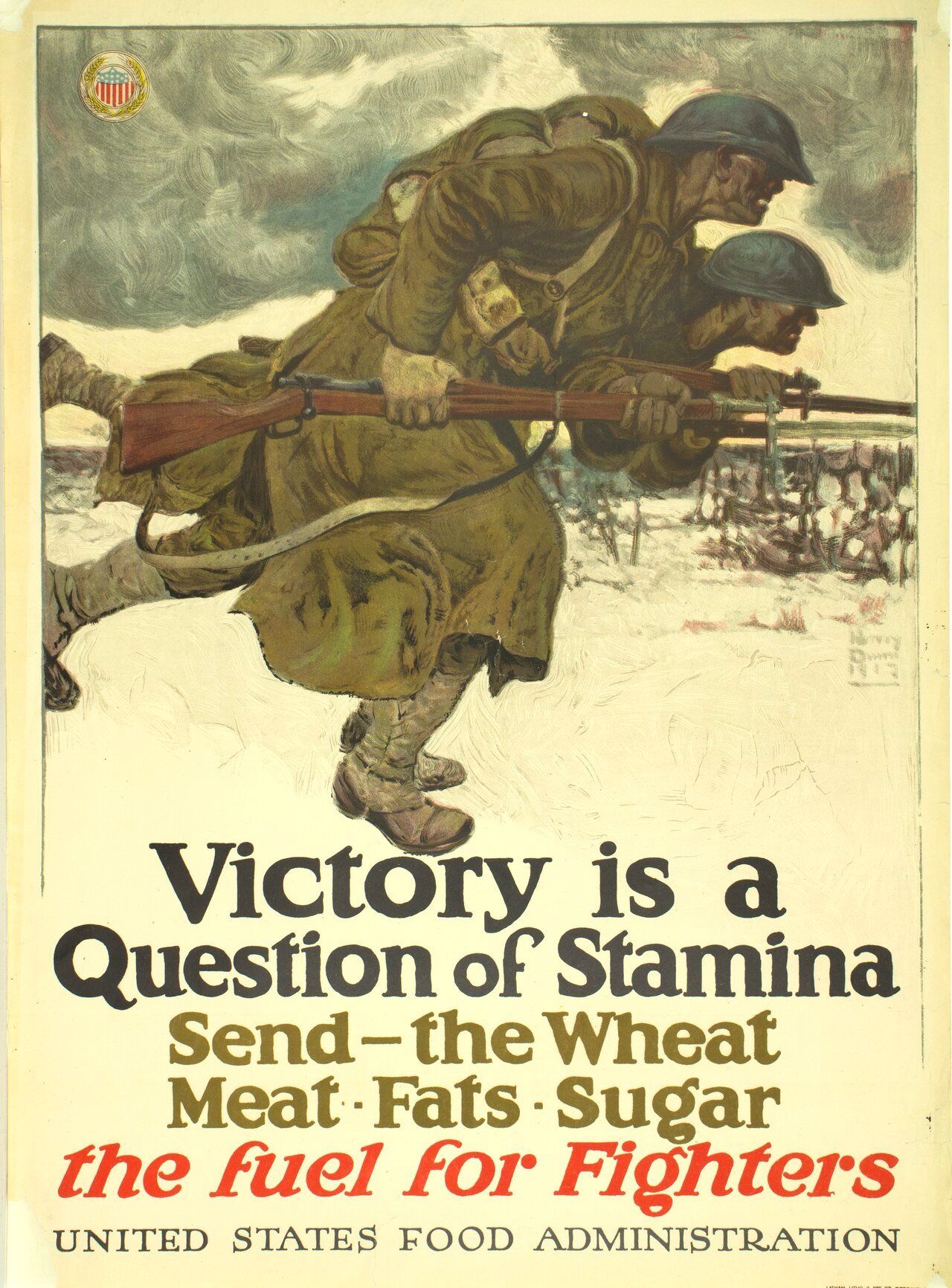 Victory is a Question of Stamina Send - the Wheat, Meat, Fats, Sugar, the fuel for Fighters - United States Food Administration - Vanderbilt Fine Arts Gallery - 1979.0806P.tif